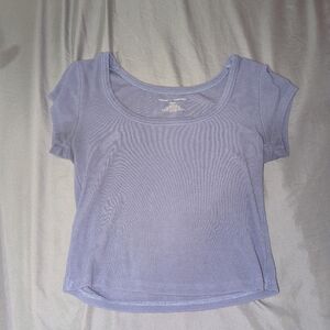 Together Lavender Ribbed Scoop Neck Crop Top